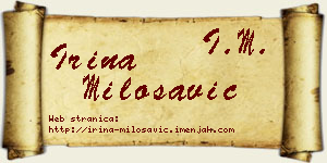 Irina Milosavić vizit kartica